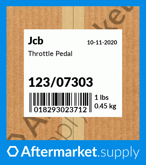 123 07303 Throttle Pedal Fits Jcb