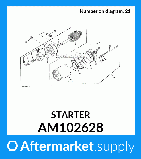 AM102628 - STARTER fits John Deere | Price: $17.05 to $103.99