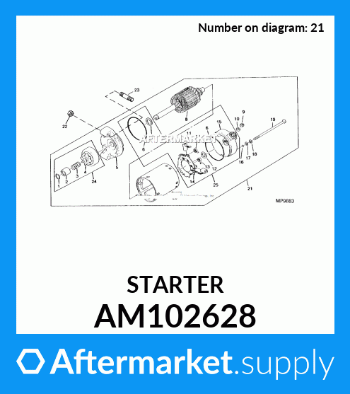 AM102628 - STARTER fits John Deere | Price: $17.05 to $103.99