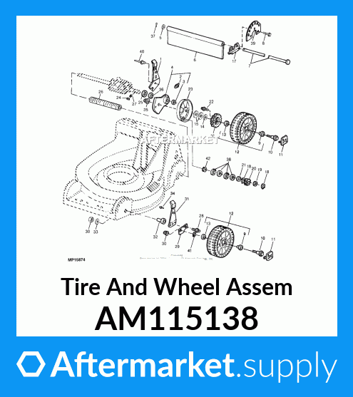 John Deere MOWER RELATED PARTS Wheels (12SB, 14SB, 14SE) (175001 - )