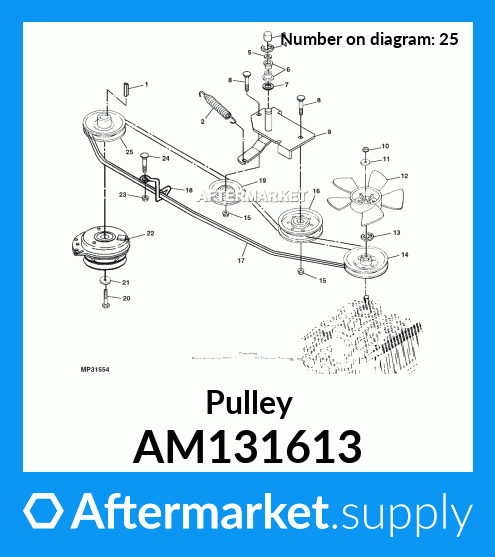 John Deere Original Equipment Pulley #AM131613 