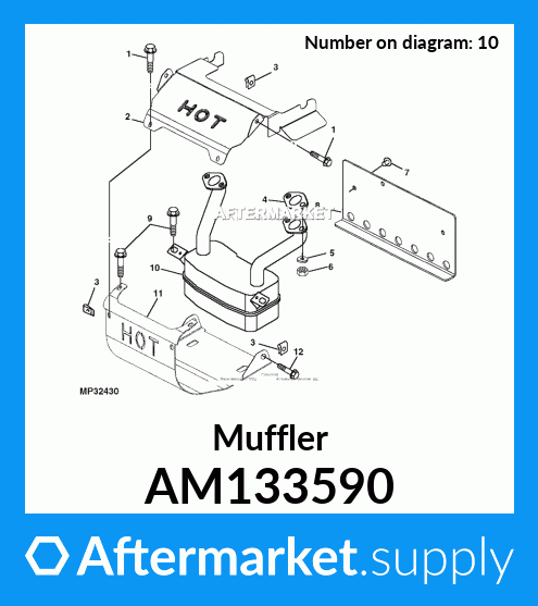 AM133590 - Muffler fits John Deere | Price: $27.69 to $172.94