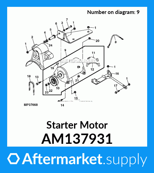 AM137931 - Starter Motor fits John Deere | Price: $125.89 to $476.92