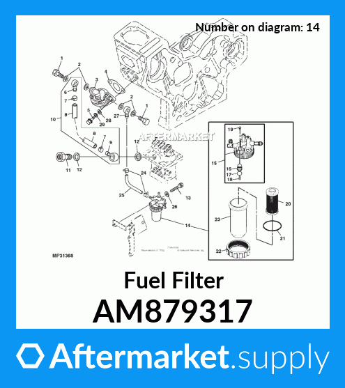 AM879317 - Fuel Filter fits John Deere | Price: $24.5 to $115