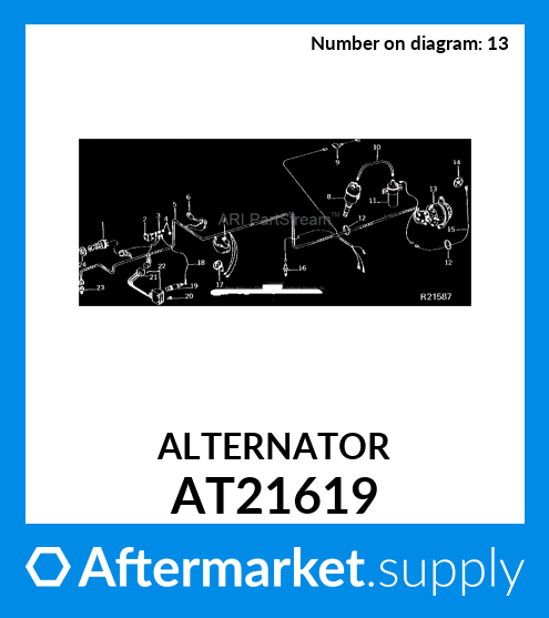 AT21619 - ALTERNATOR fits John Deere | Price: $92.69 to $177.99