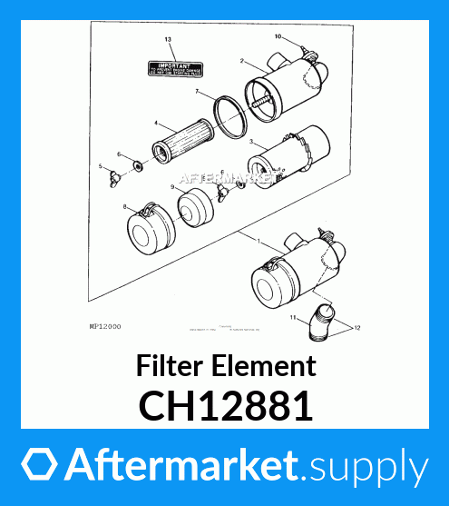 Genuine OEM John Deere CH12881 Filter Element for sale online