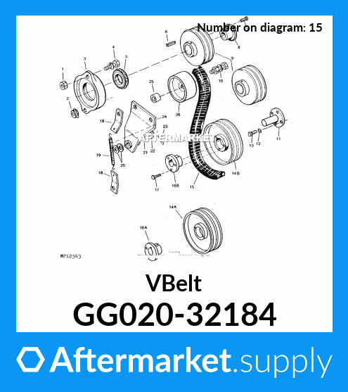 G&T Engine Parts GG02032184 John Deere Replacement Belt Rubber 2