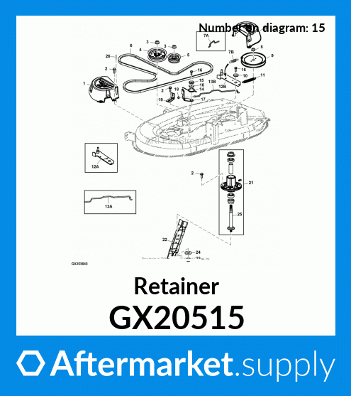 John Deere Original Equipment Retainer #GX20515 