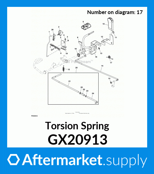 John Deere Original Equipment Torsion Spring #GX20913 