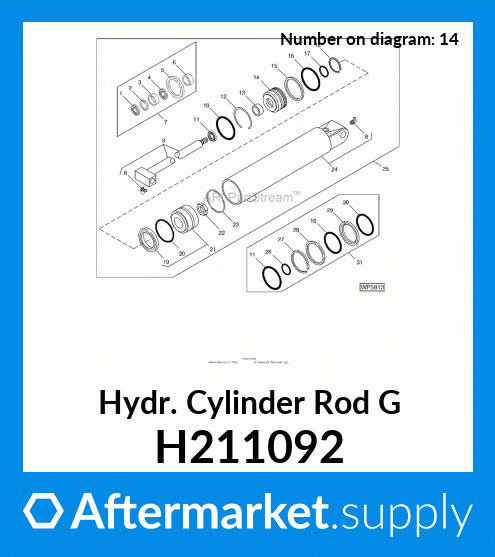 Cylinder Rod Guide #H211092 John Deere Original Equipment Hydr 