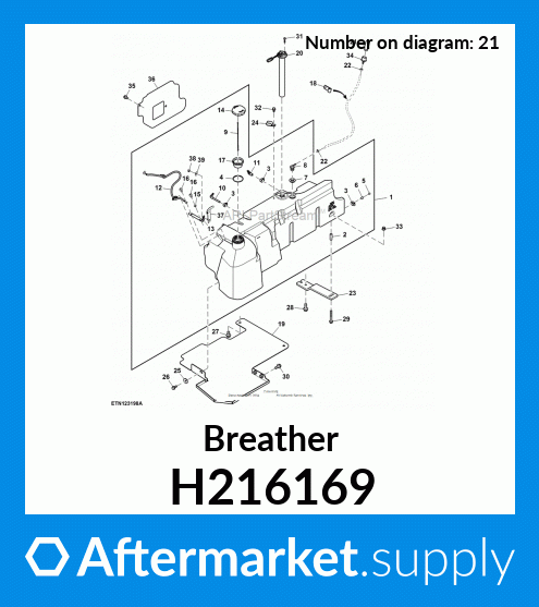 H216169 Breather Fits John Deere Price 15 To 1265