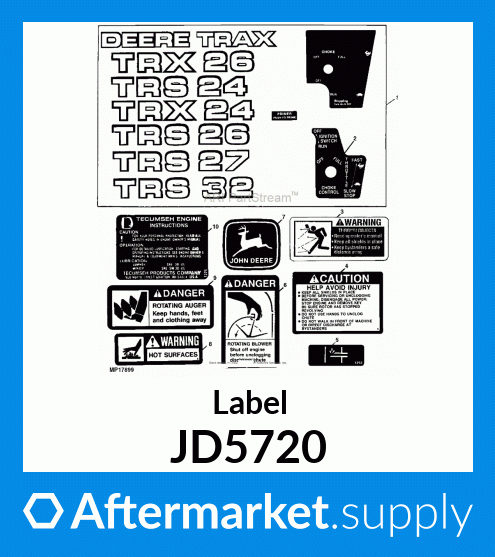 Jd5720 Label Fits John Deere Price 456 2010