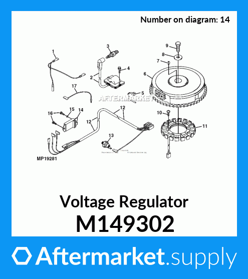 M149302 John Deere OEM Voltage Regulator for sale online