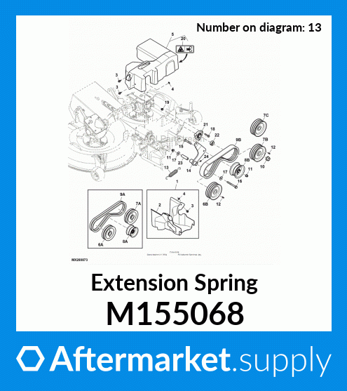 John Deere Original Equipment Extension Spring #M155068 