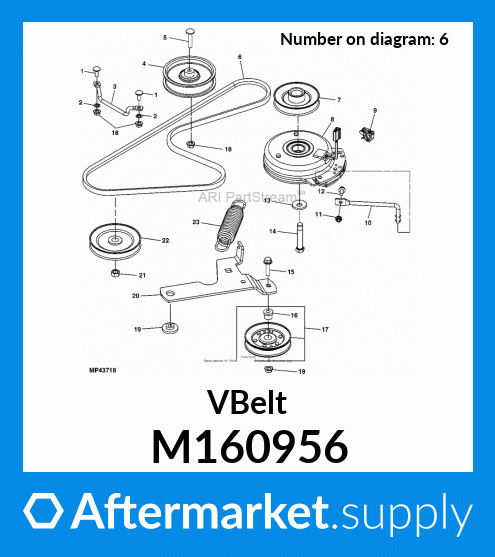 JOHN DEERE OEM Replacement Belt Replace M160956 1/2X59.173 