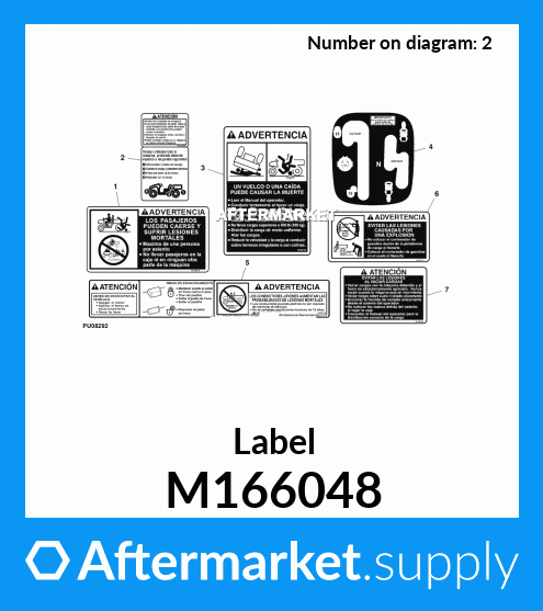 M166048 Label Fits John Deere