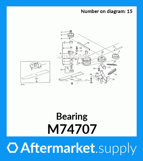 M74707 John Deere Integral Shaft Bearing 4 The 110 Lawn Tractor Mower Deck for sale online