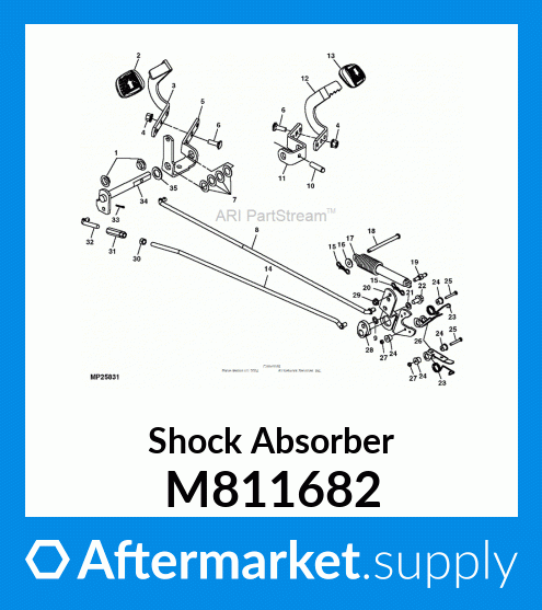 John Deere M811682 Shock Absorber LT155 LT180 X300 X320 X360 
