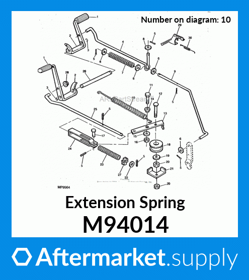 John Deere Original Equipment Extension Spring #M94014