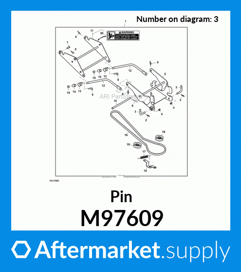 M97609 - Pin fits John Deere | Price: $19.99 to $37.99