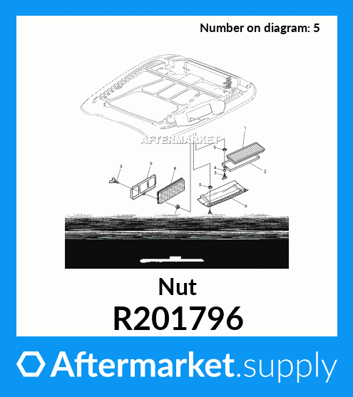 John Deere Nut R201796 - Green Farm Parts