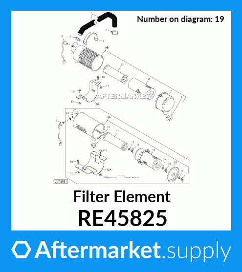 John Deere Filter Element #RE45825