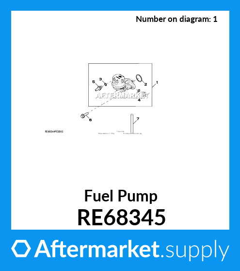 RE68345 - Fuel Pump fits John Deere | Price: $19.99 to $103.14