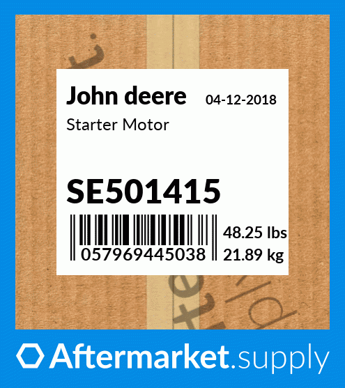 SE501415 - Starter Motor fits John Deere | Price: $48.09 to $672.4