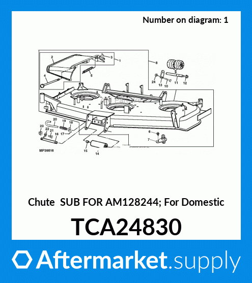 John Deere OEM TCA24830 Mower Deck Discharge Chute for sale online 