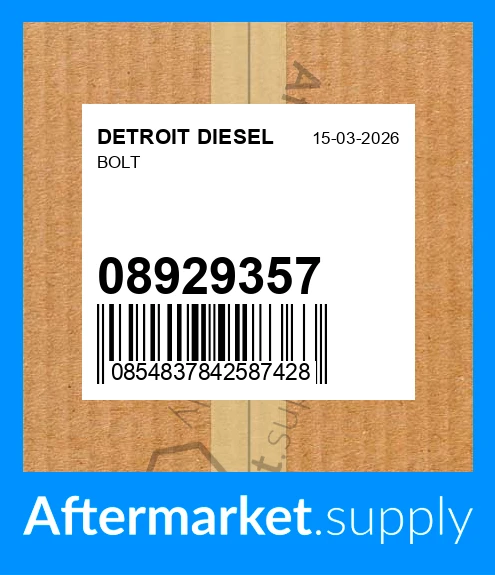 08929357 - BOLT DETROIT DIESEL | Price: $6.89 to $139.55