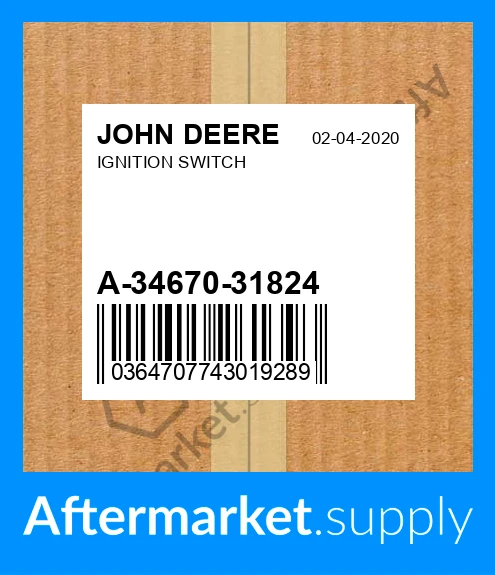 A-34670-31824 - IGNITION SWITCH fits JOHN DEERE