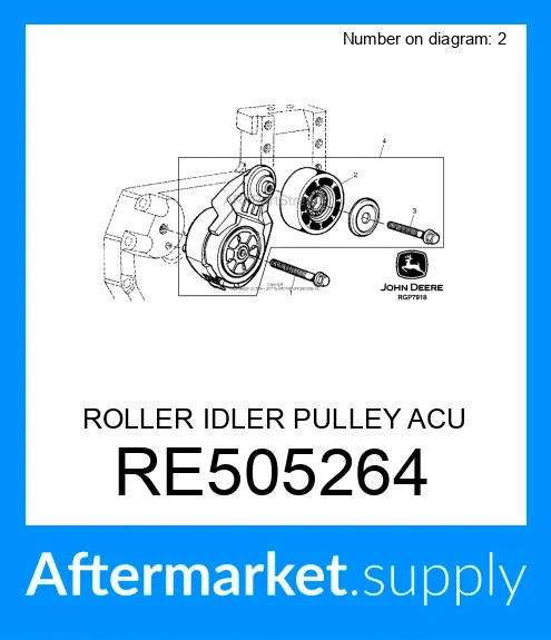 RE505264 - ROLLER IDLER PULLEY ACU fits JOHN DEERE | Price: $26.50 to ...