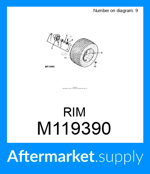 M119390 Rim M119390 - RIM fits JOHN DEERE | Price: $149.94 to $257.66