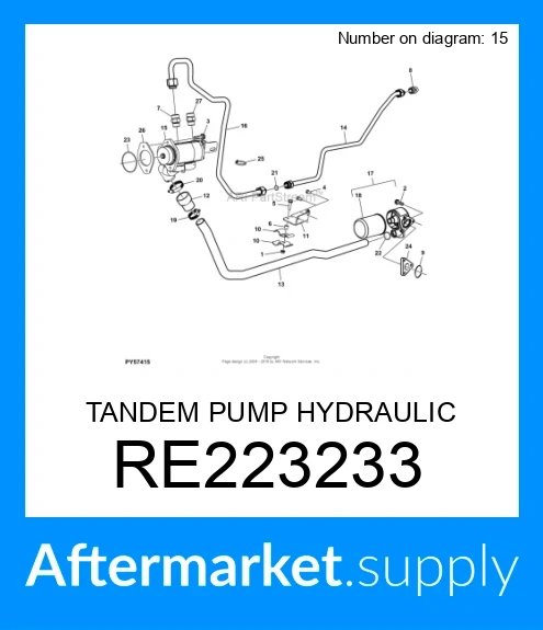 RE223233 - TANDEM PUMP HYDRAULIC fits JOHN DEERE | Price: $116.86 to ...