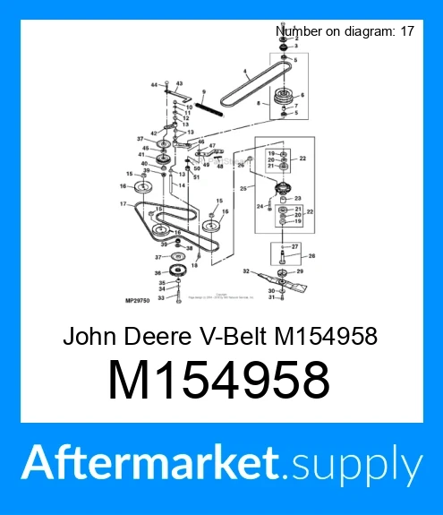 M154958 John Deere V Belt fits JOHN DEERE Price 47.31 to 47.31