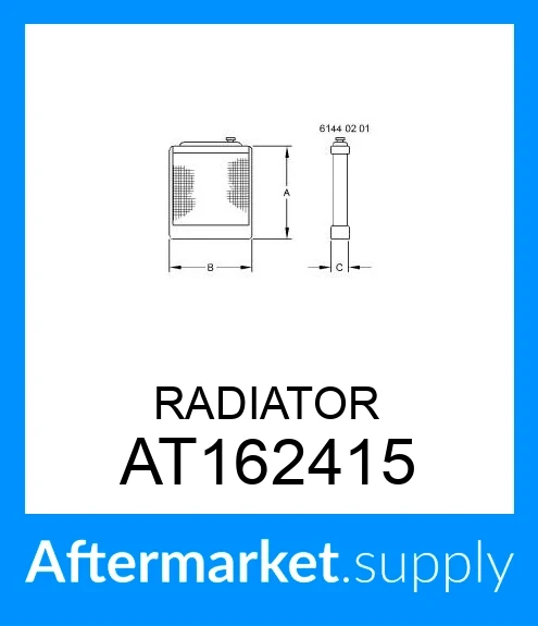 AT162415 - RADIATOR fits JOHN DEERE | Price: $1,644.01 to $2,162.50