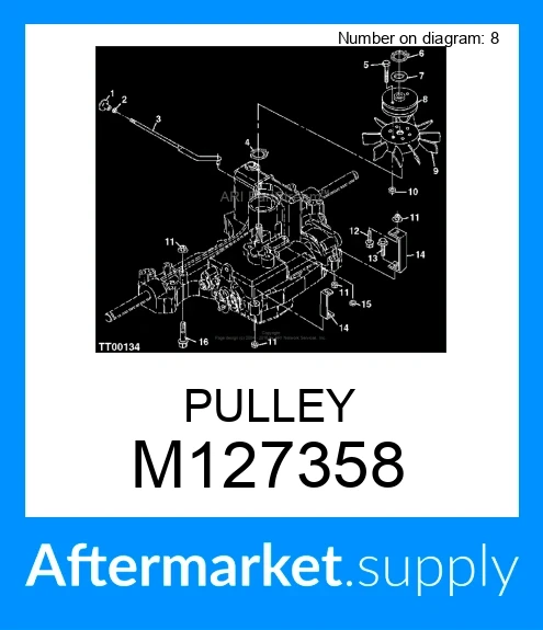 John Deere Genuine OEM Pulley – Part #M127358 For LT155, LT166, Sabre & Sabre Lawn Tractors (Hydrostatic Models)