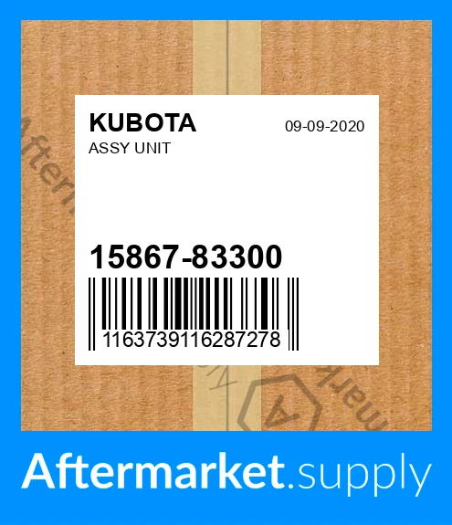 Assy Unit Sample 15867-83300 - ASSY UNIT fits KUBOTA | Price: $102.98